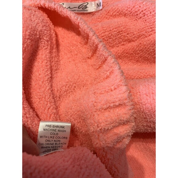 LuLu B Orangy Pink Chenille Womens Soft Comfy Casual Sweater Size Medium - Picture 3 of 6